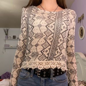 Geometric lace sweater